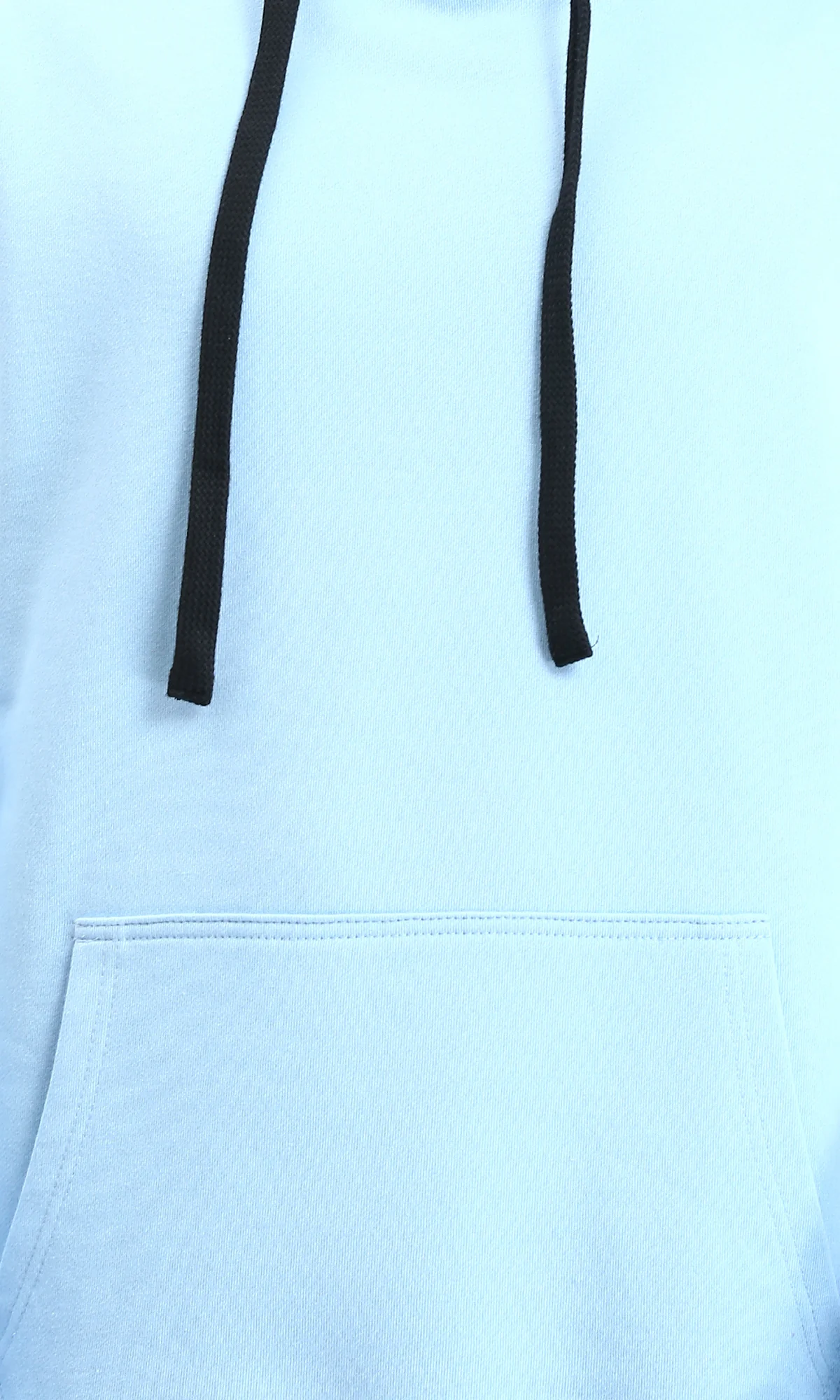 R214395 - Solid Hoodie with Ribbed Hem - Sky Blue - Image 3