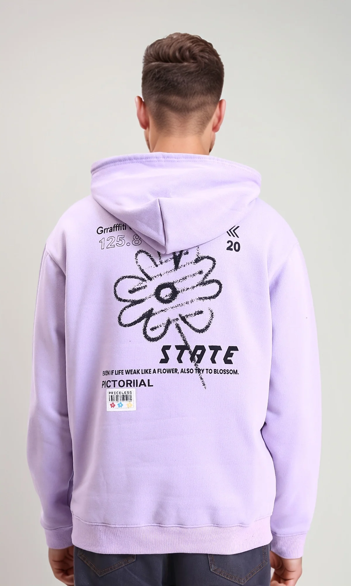 R214396 - Hooded Neck Slip On Hoodie - Light Purple - Image 2