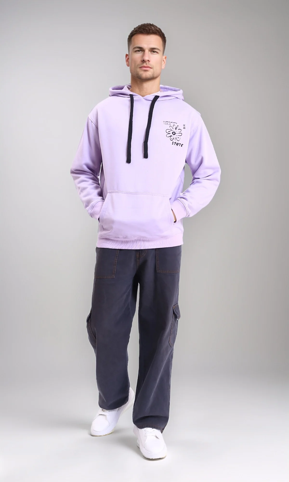 R214396 - Hooded Neck Slip On Hoodie - Light Purple - Image 3
