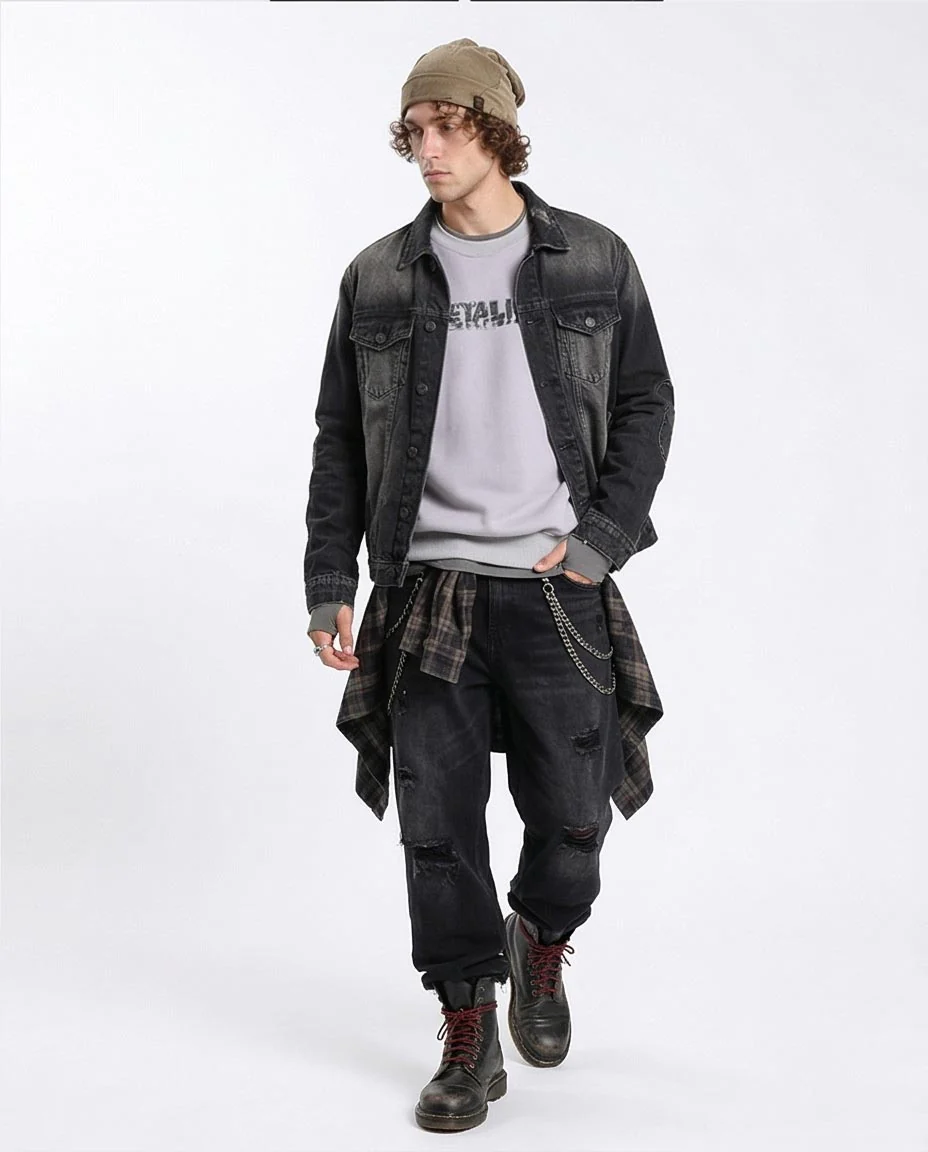 RAVIN Men’s Oversized "Metallica" World Tour Graphic Sweatshirt – Lavender Grey - R214406 - Image 5