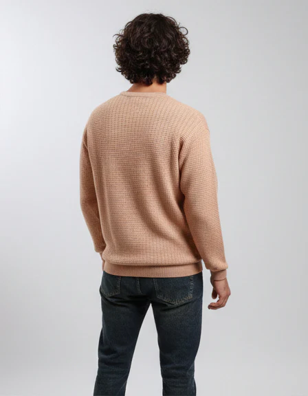 R214481 - Slip On Regular Fit Textured Sweater - Dusty Rose - Image 2