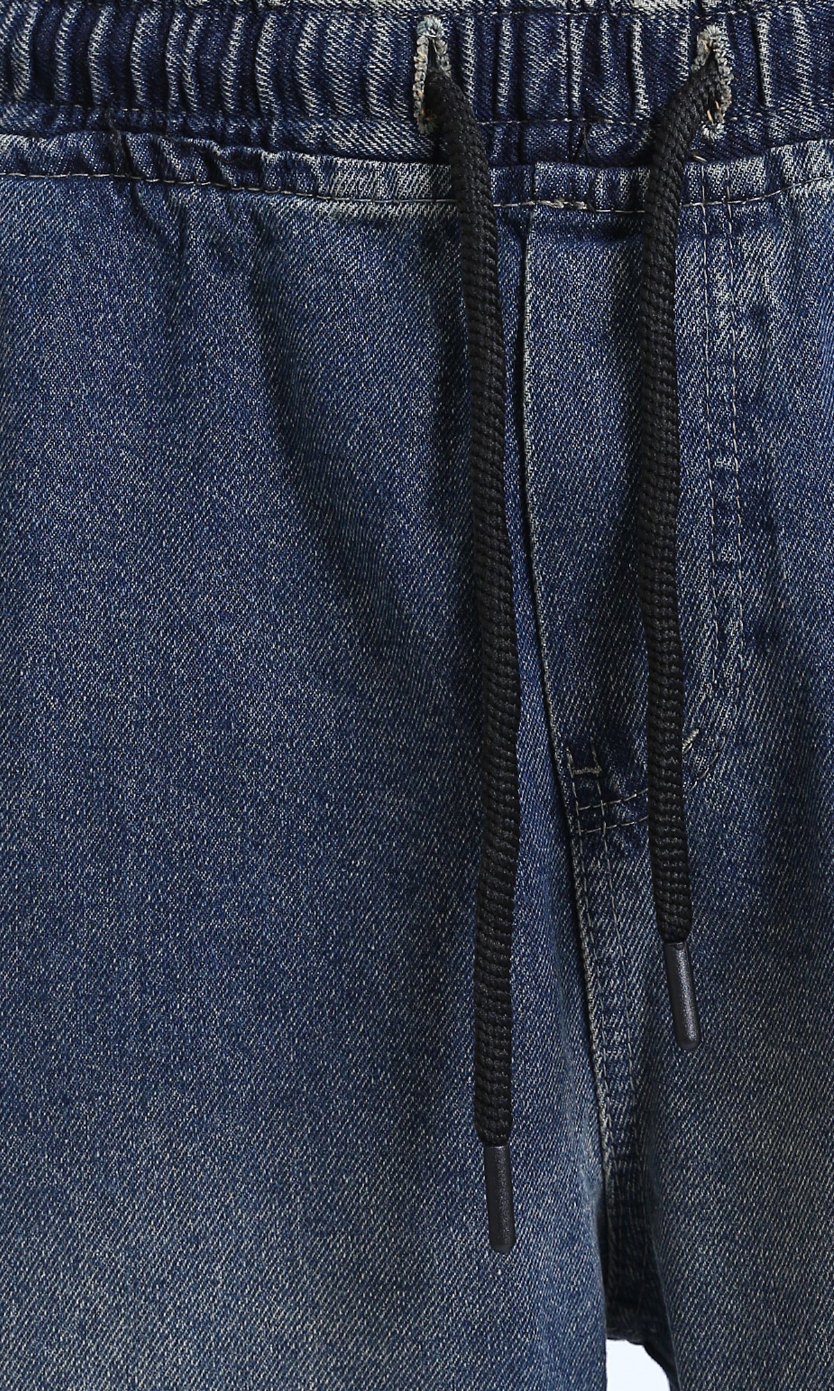 R214603 - Wide Leg Slip On Jogger Jeans - Denim Blue - Image 3