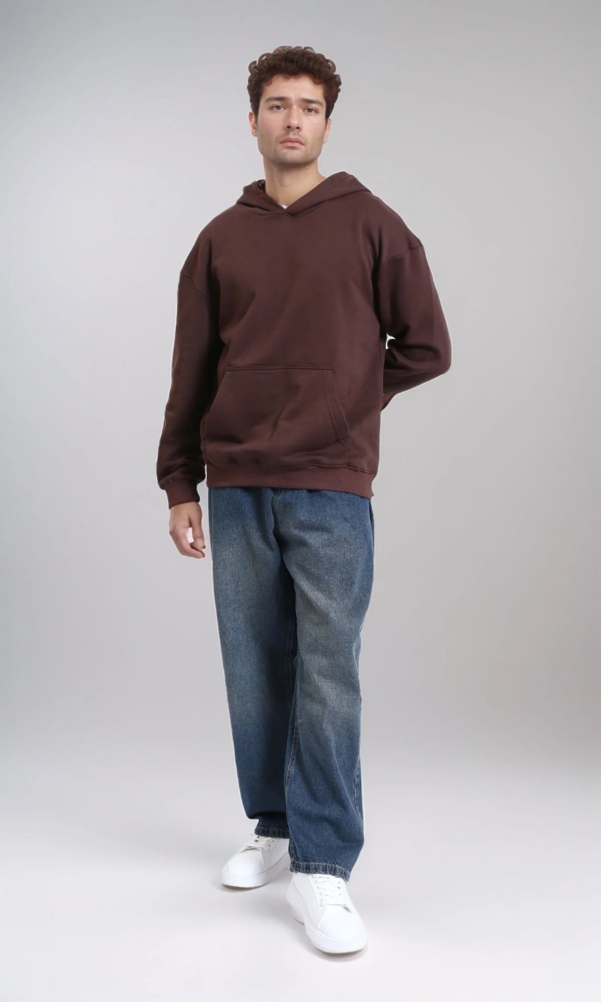 R214603 - Wide Leg Slip On Jogger Jeans - Denim Blue - Image 4