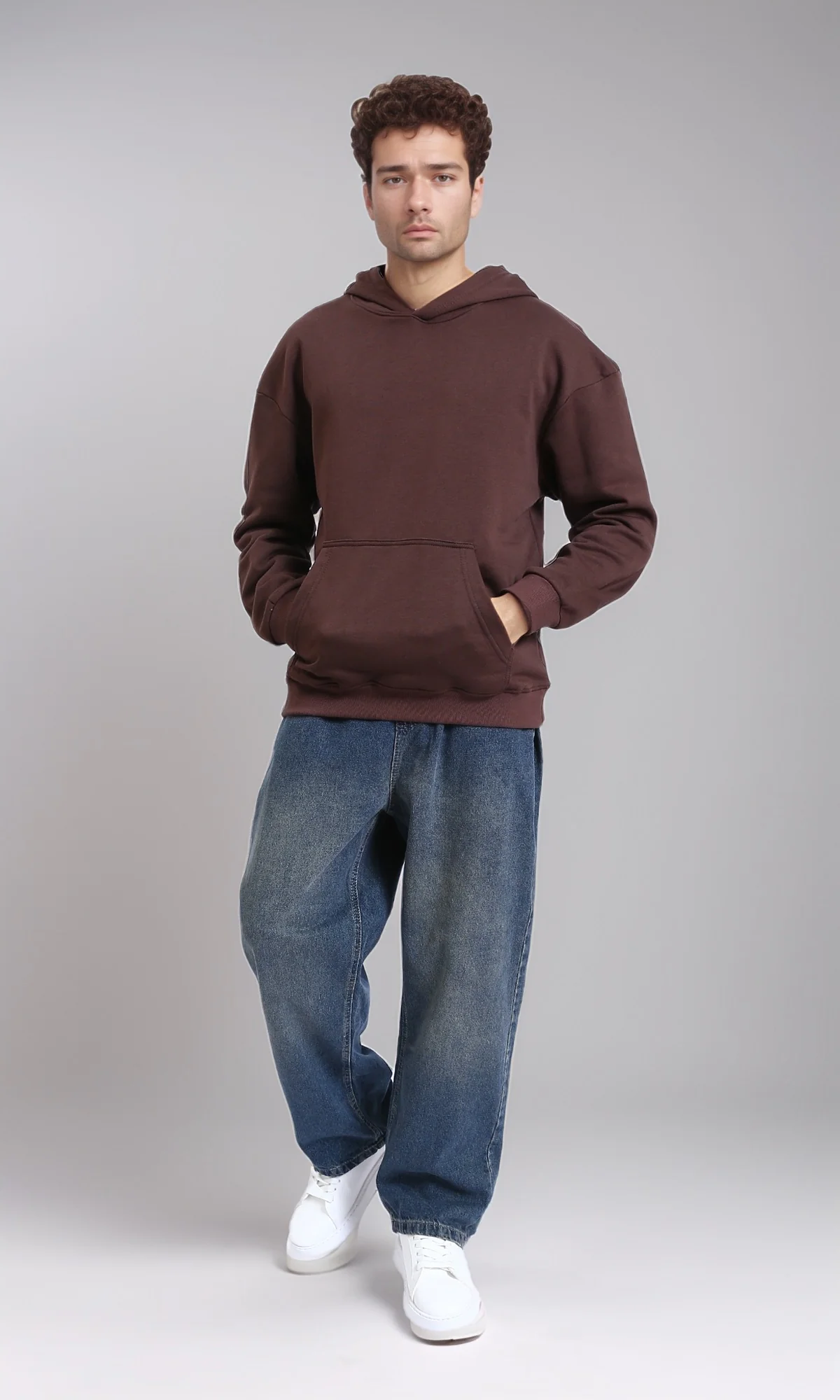 R214603 - Wide Leg Slip On Jogger Jeans - Denim Blue - Image 5