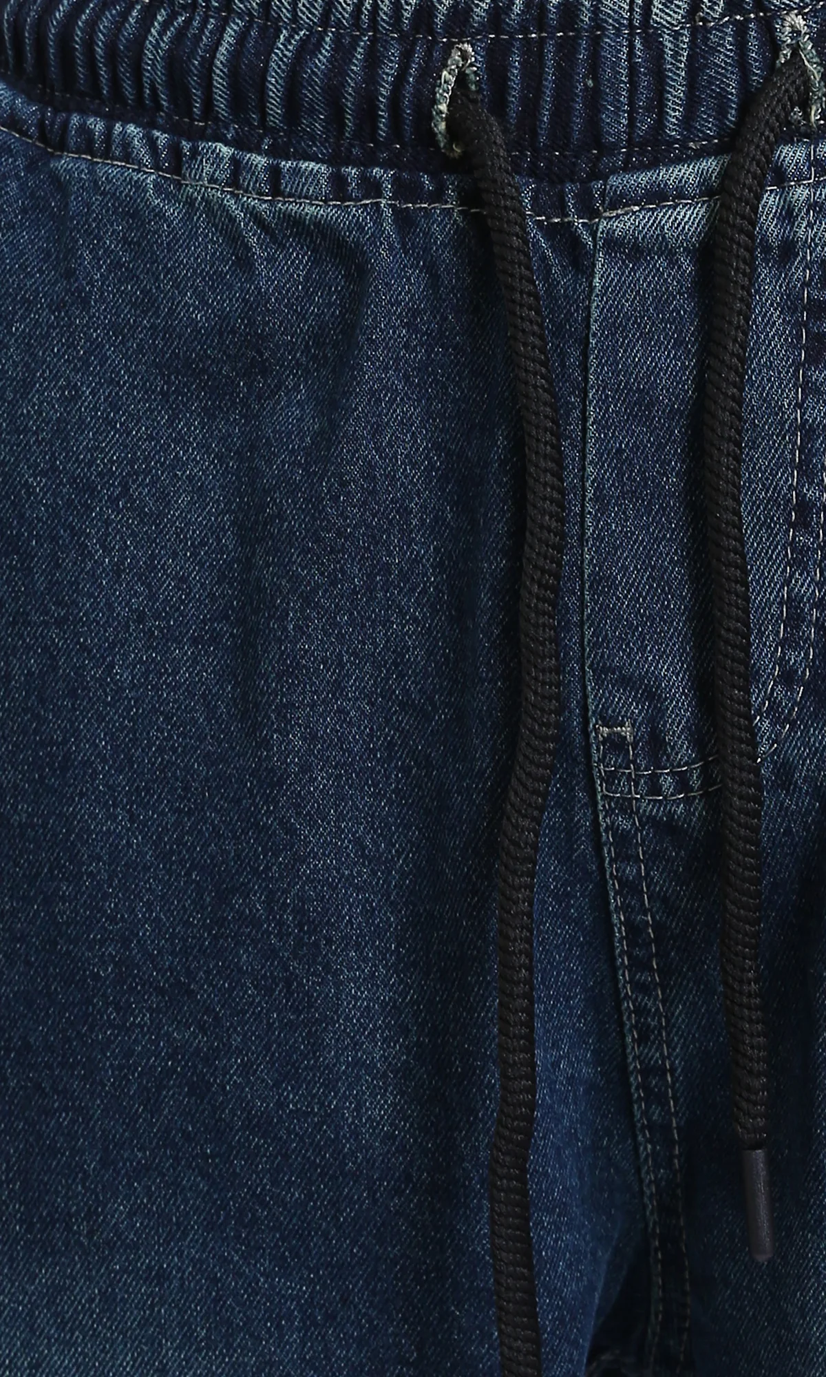 R214604 - Wide Leg Slip On Jogger Jeans - Dark Blue - Image 3