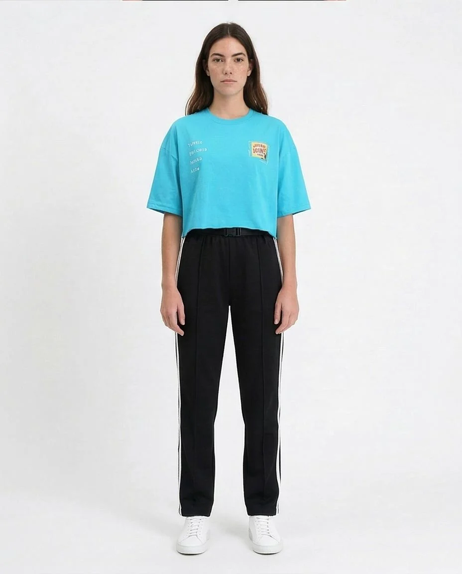 Ravin Women’s "Palatable" Graphic Cropped T-Shirt – Turquoise - R214640 - Image 4
