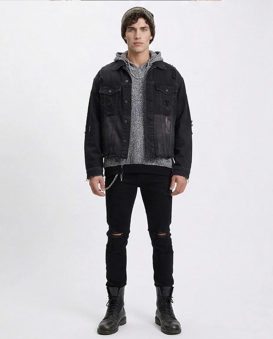 Slip On Casual Heavy Hoodie - Heather Grey - R214872 - Image 4