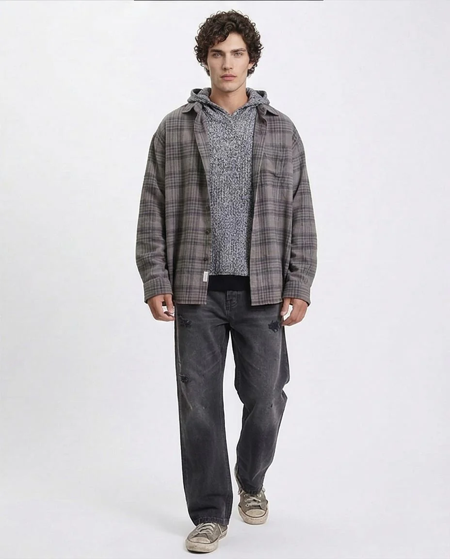 Slip On Casual Heavy Hoodie - Heather Grey - R214872 - Image 5