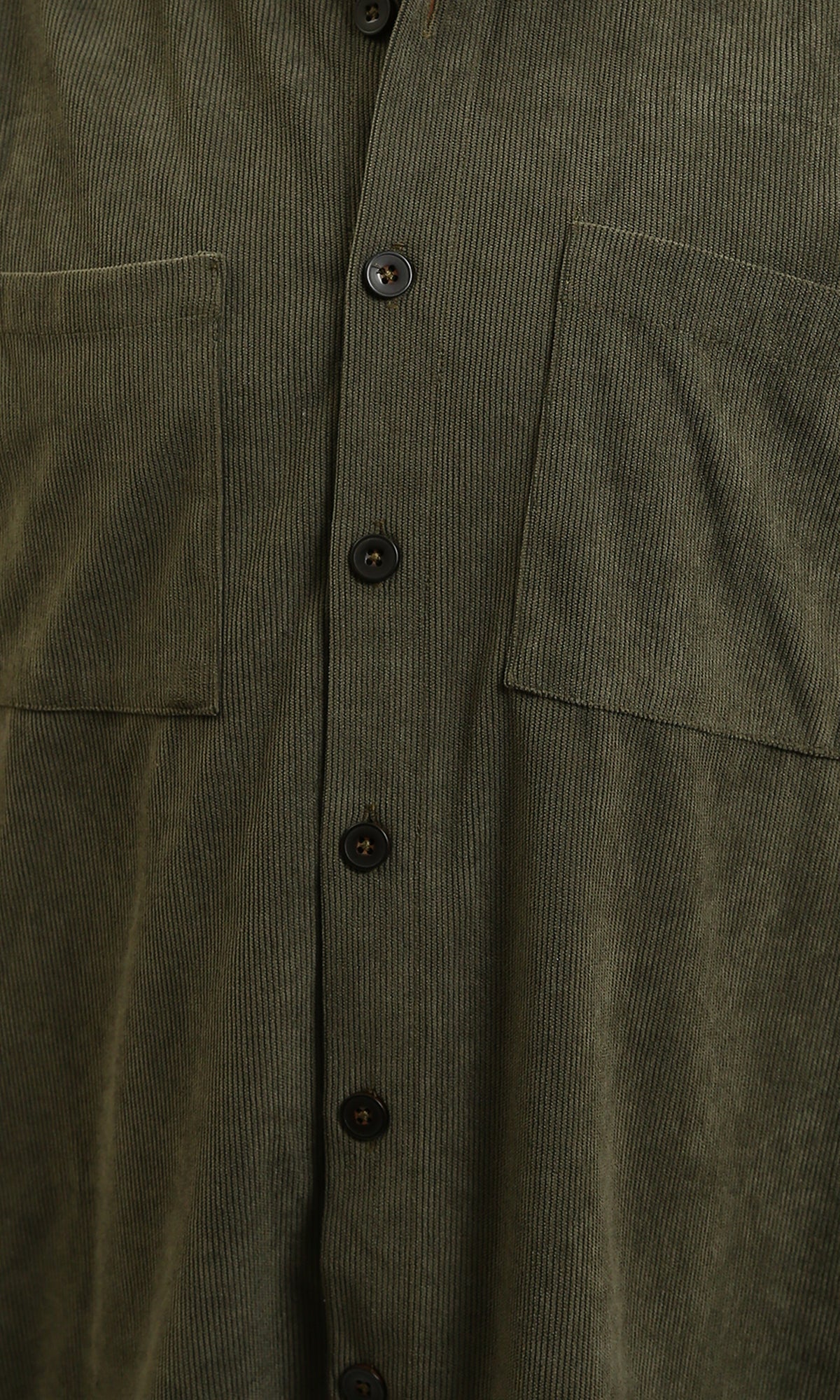 R214900 - Long Sleeve Casual Corduroy Winter Shirt - Dark Khaki - Image 3