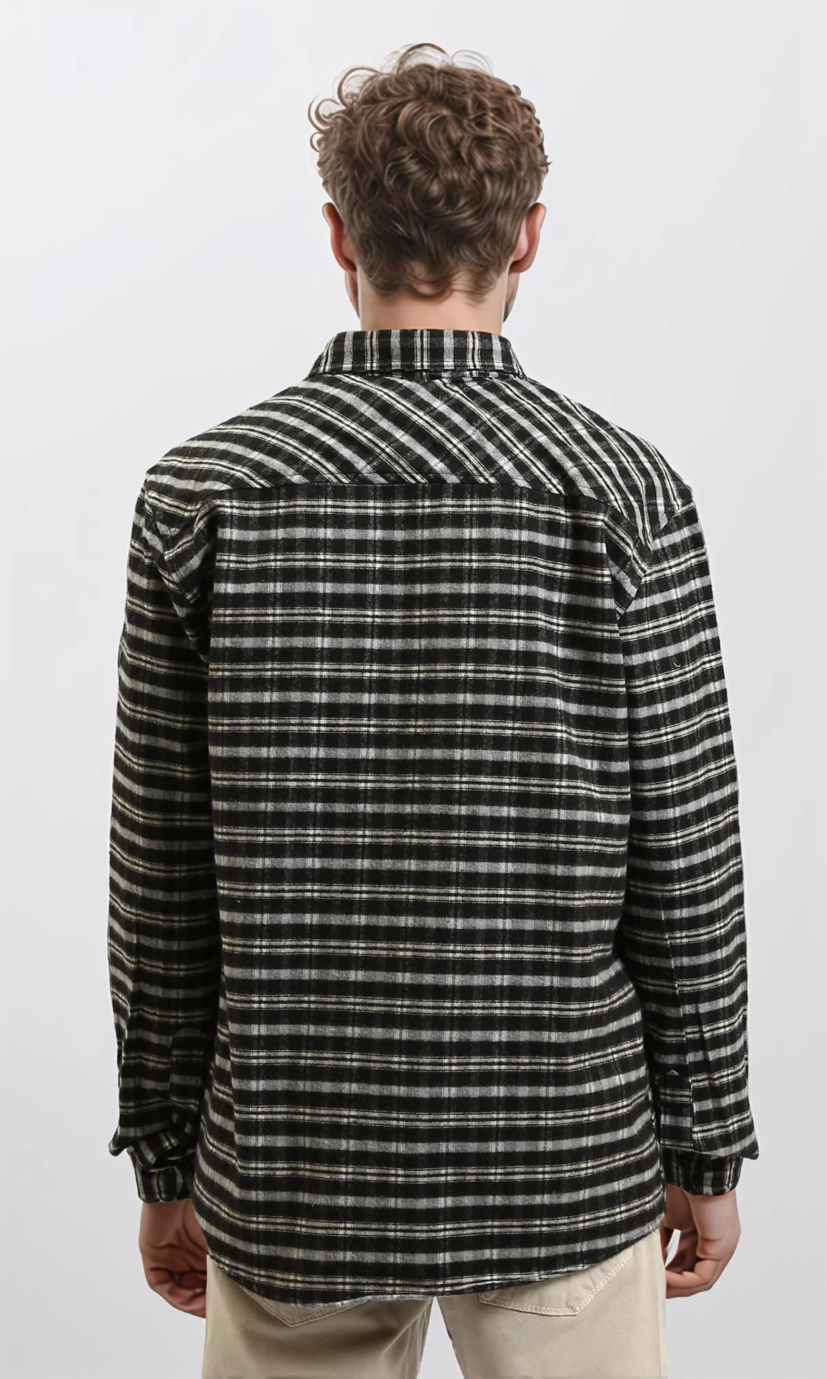 R215010 - Black & White Checkered Casual Shirt - Image 2