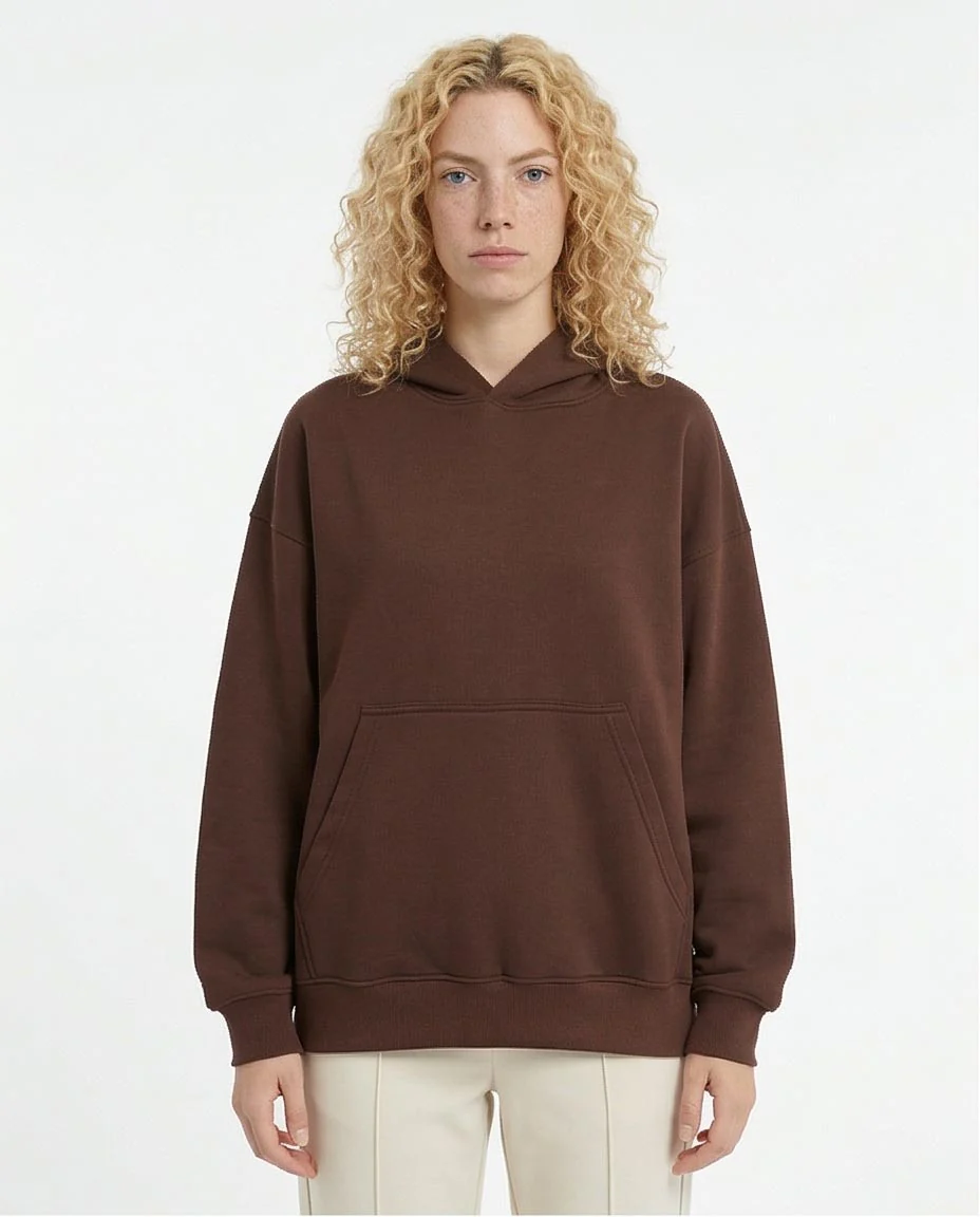 Ravin Women Chocolate Oversized Fleece Hoodie - R215218