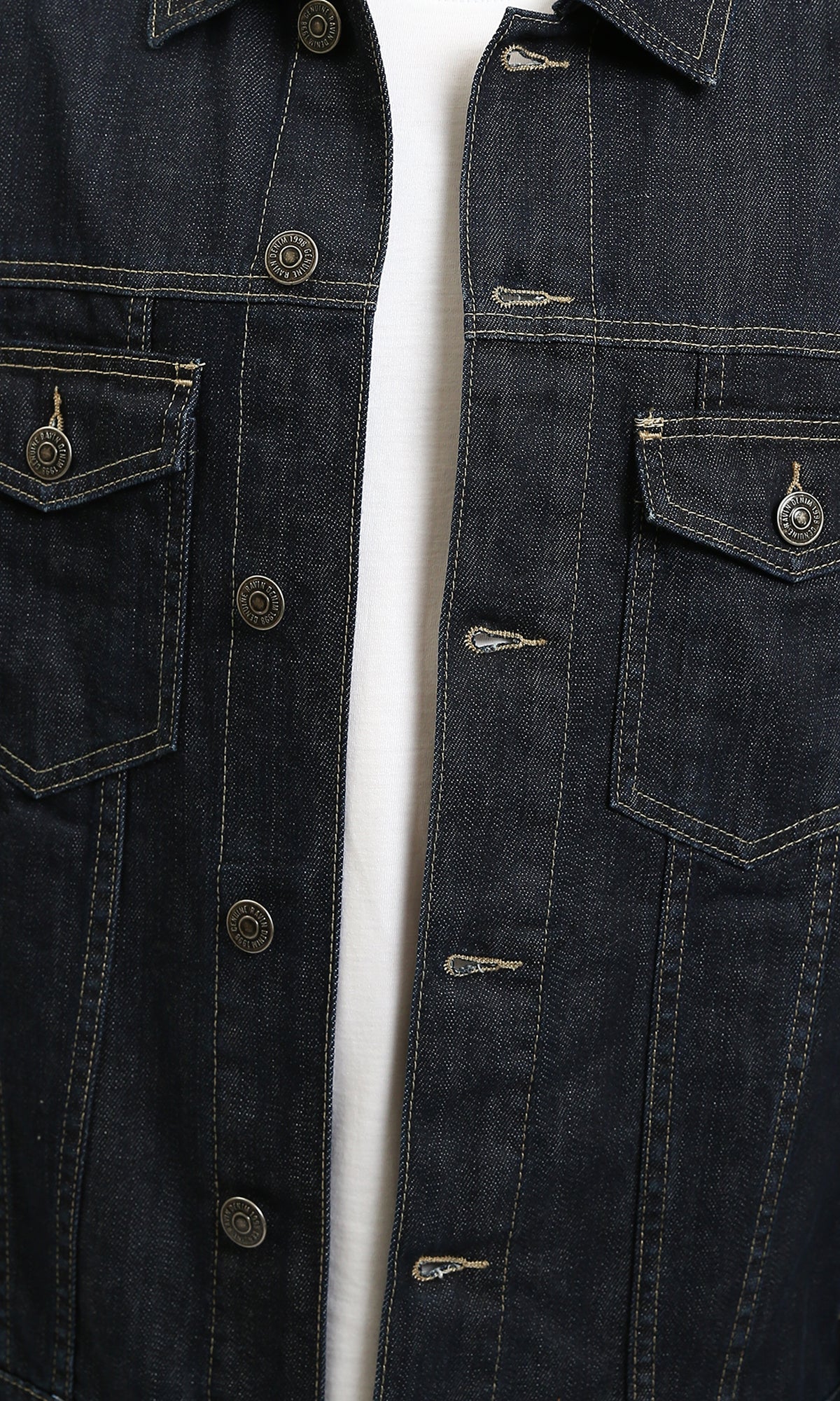 Ravin Men's Deep Indigo Slim Fit Trucker Jacket - Blue Black - R215620 - Image 3