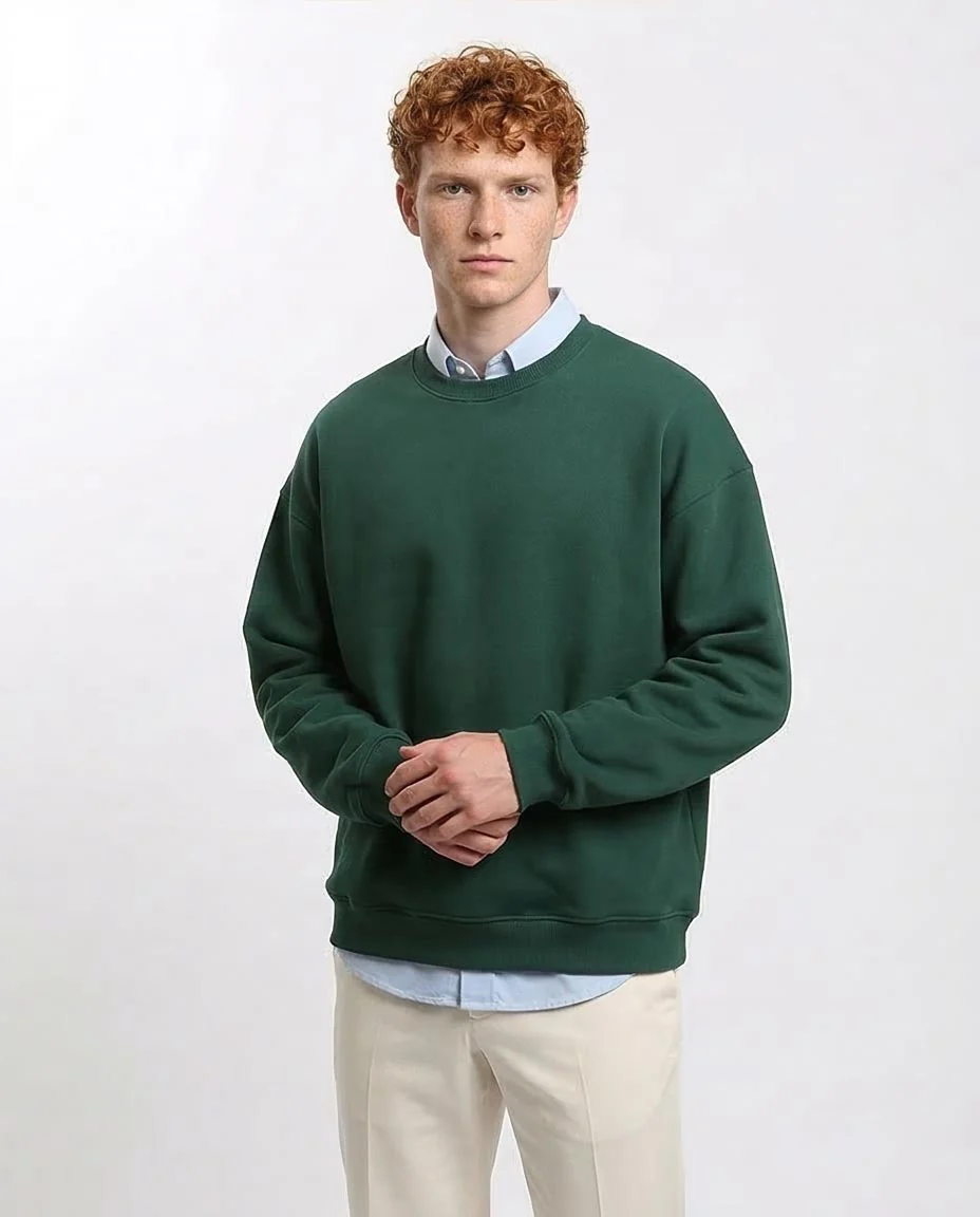 Ravin Men's Premium Over-Sized Crewneck Sweatshirt – Forest Green - R215625 - Image 5