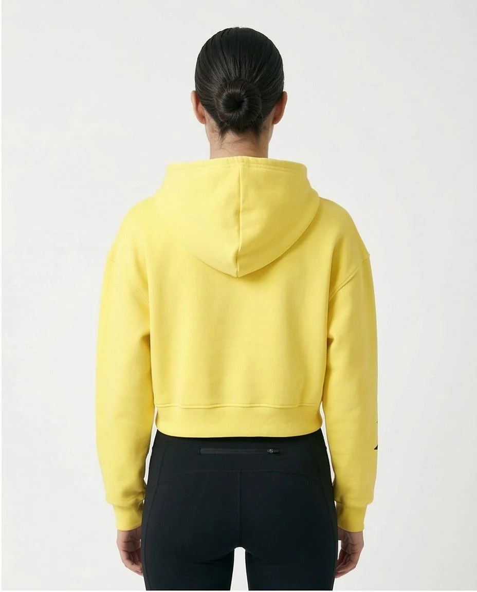 Ravin Women’s Sport Luxe Cropped Hoodie – Lemon Yellow - R215627 - Image 2
