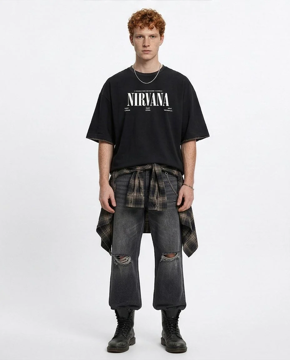 Ravin | Nirvana "In Memory" Oversized Graphic Tee – Black - R215728 - Image 4
