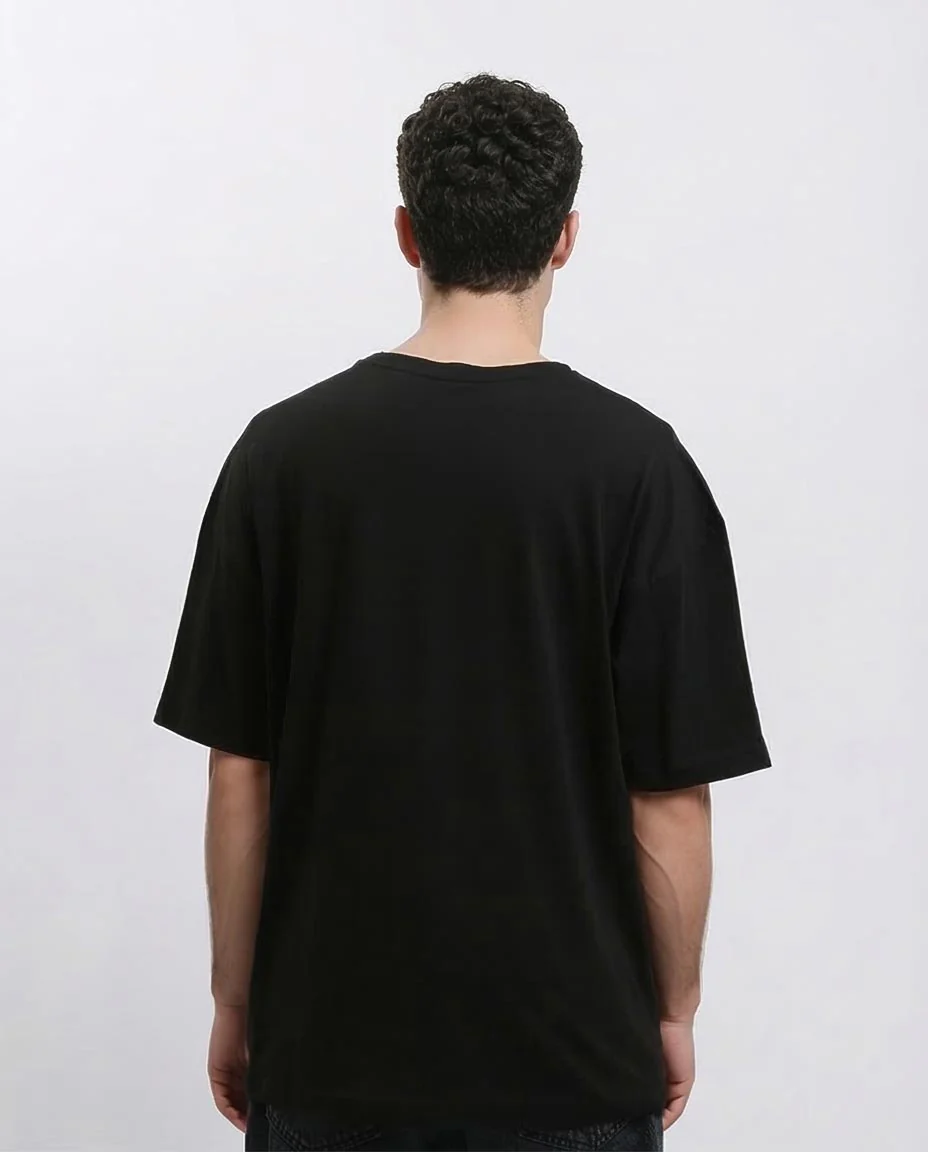 RAVIN Men’s Oversized "Rolling on Wheels" Graphic T-Shirt – Black - R215733 - Image 2