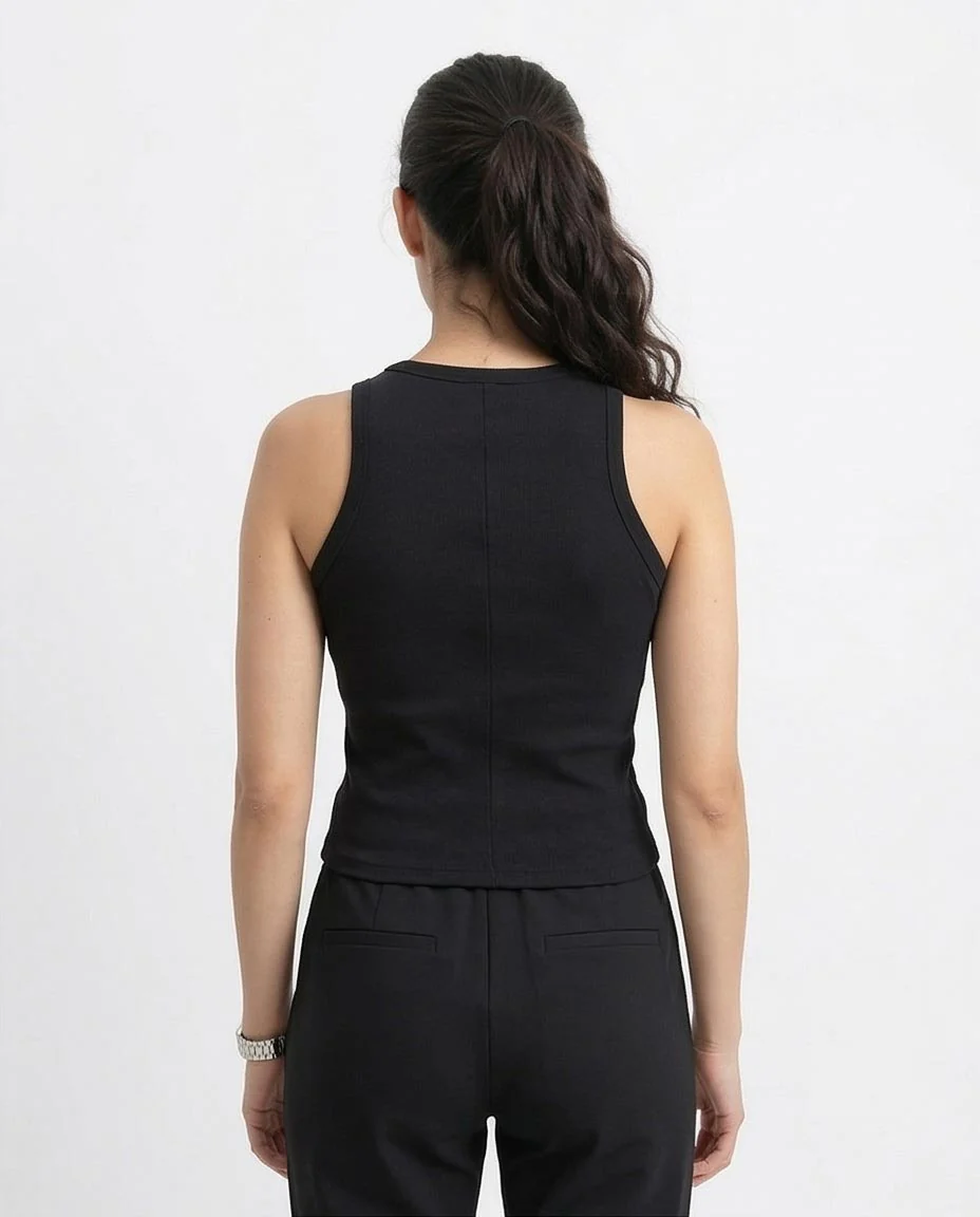 Ravin Women's Ribbed Racerback Tank Top – Black - R215787 - Image 2
