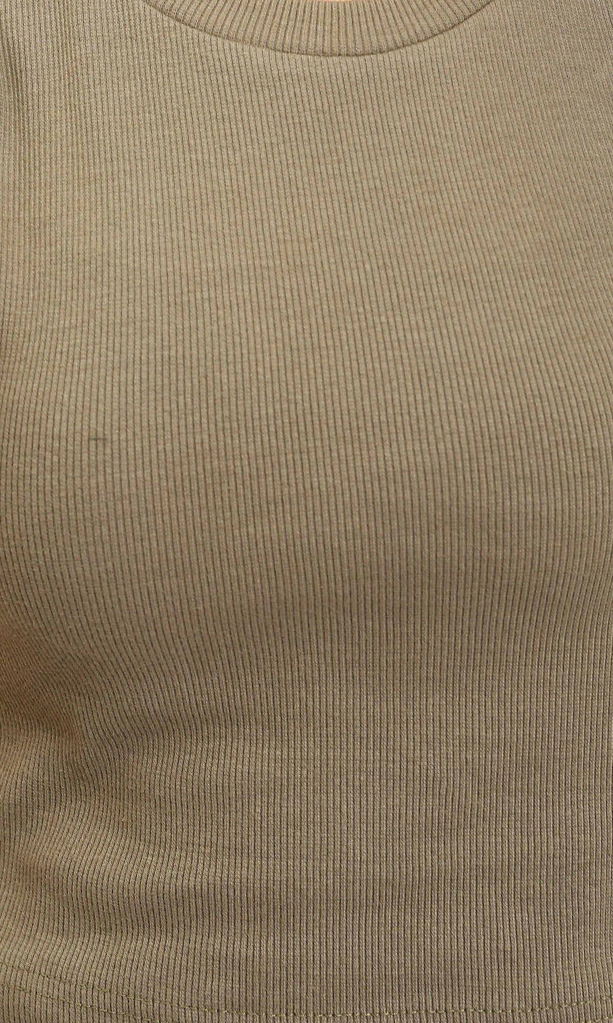 R215803 - Ruffled Sleeves Feminine Crew Neck Top - Pale Olive - Image 3