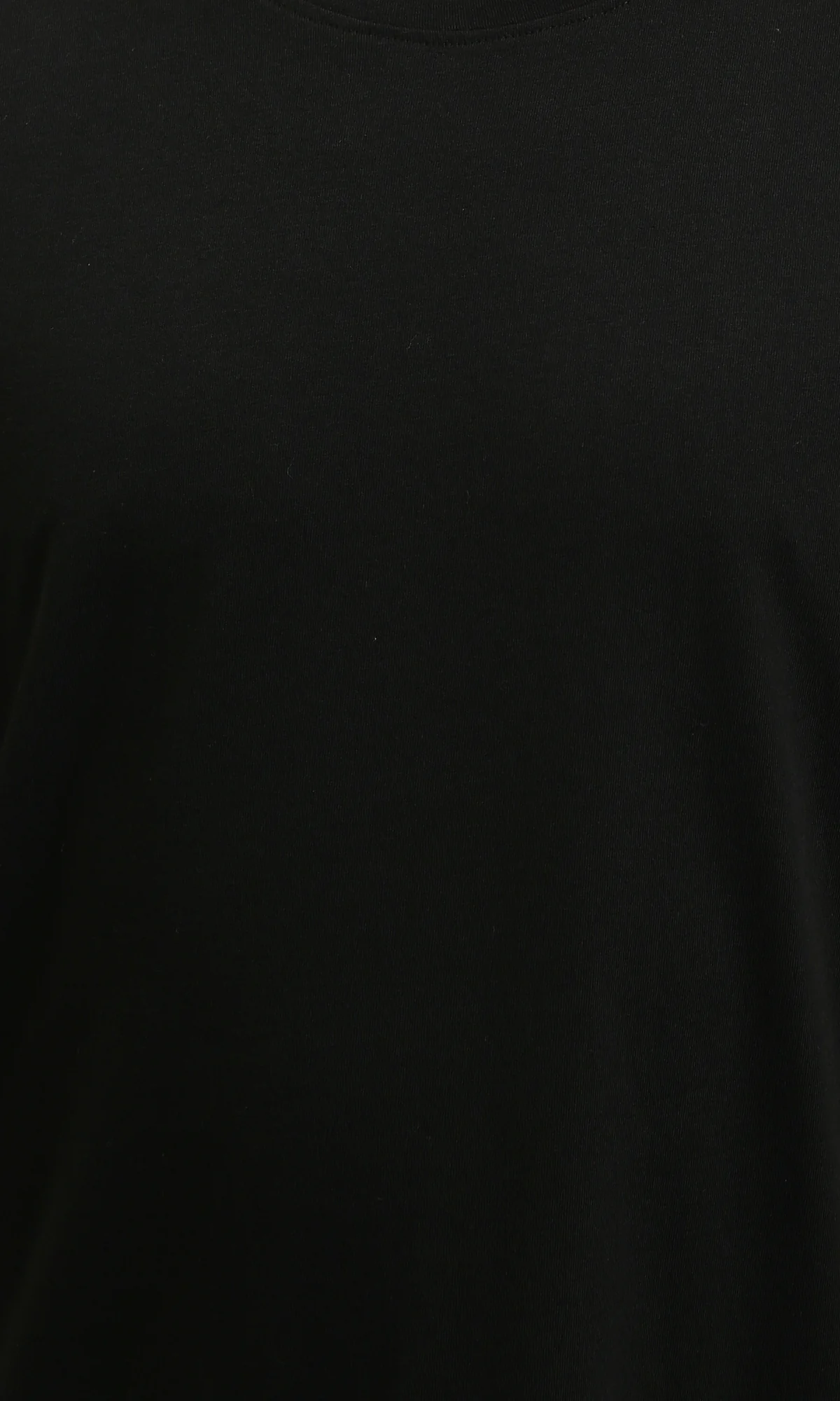 R215858 - Elbow-Sleeves Cotton Relaxed Basic Tee - Black - Image 3
