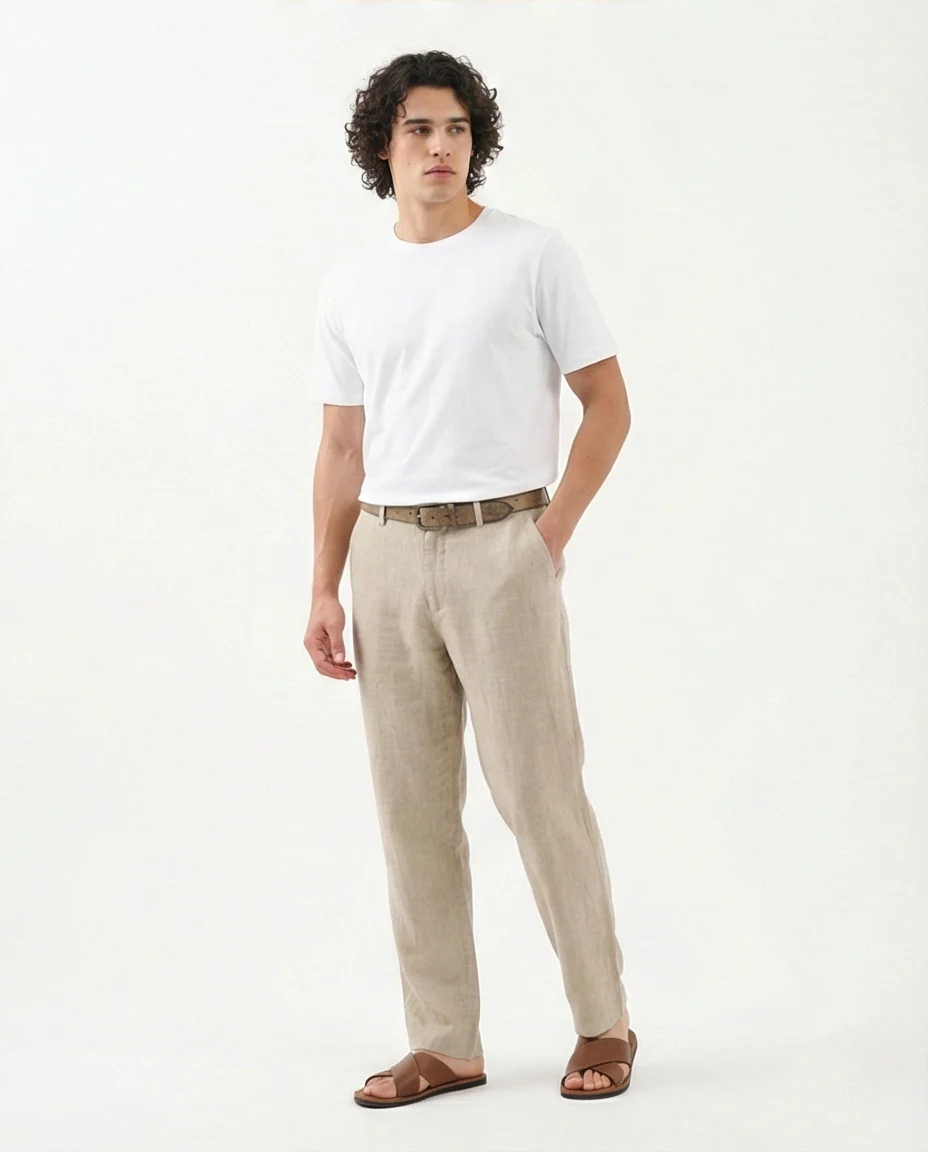 R215859 - Solid Crew Neck Short Sleeves Basic Tee - White - Image 4