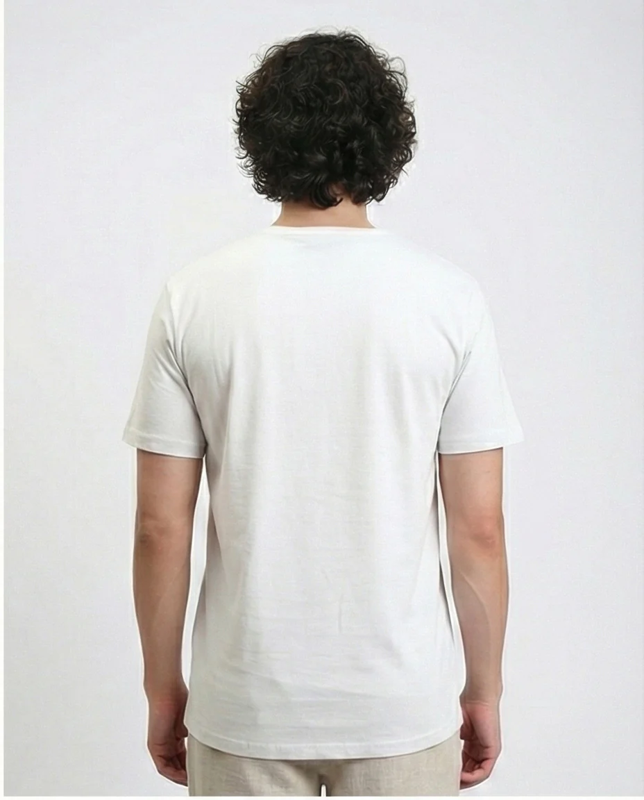 R215860 - Solid Crew Neck Short Sleeves Basic Tee - Light Grey - Image 2