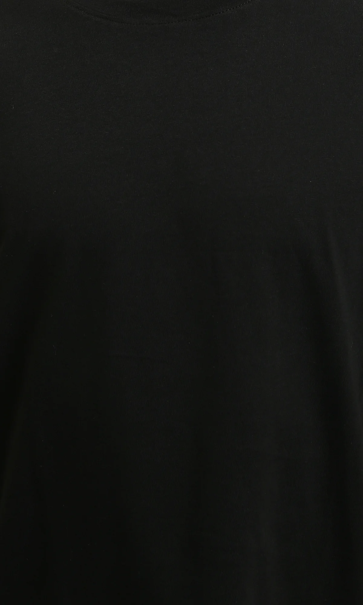 R215861 - Elbow-Sleeves Solid Relaxed Basic Tee - Black - Image 3