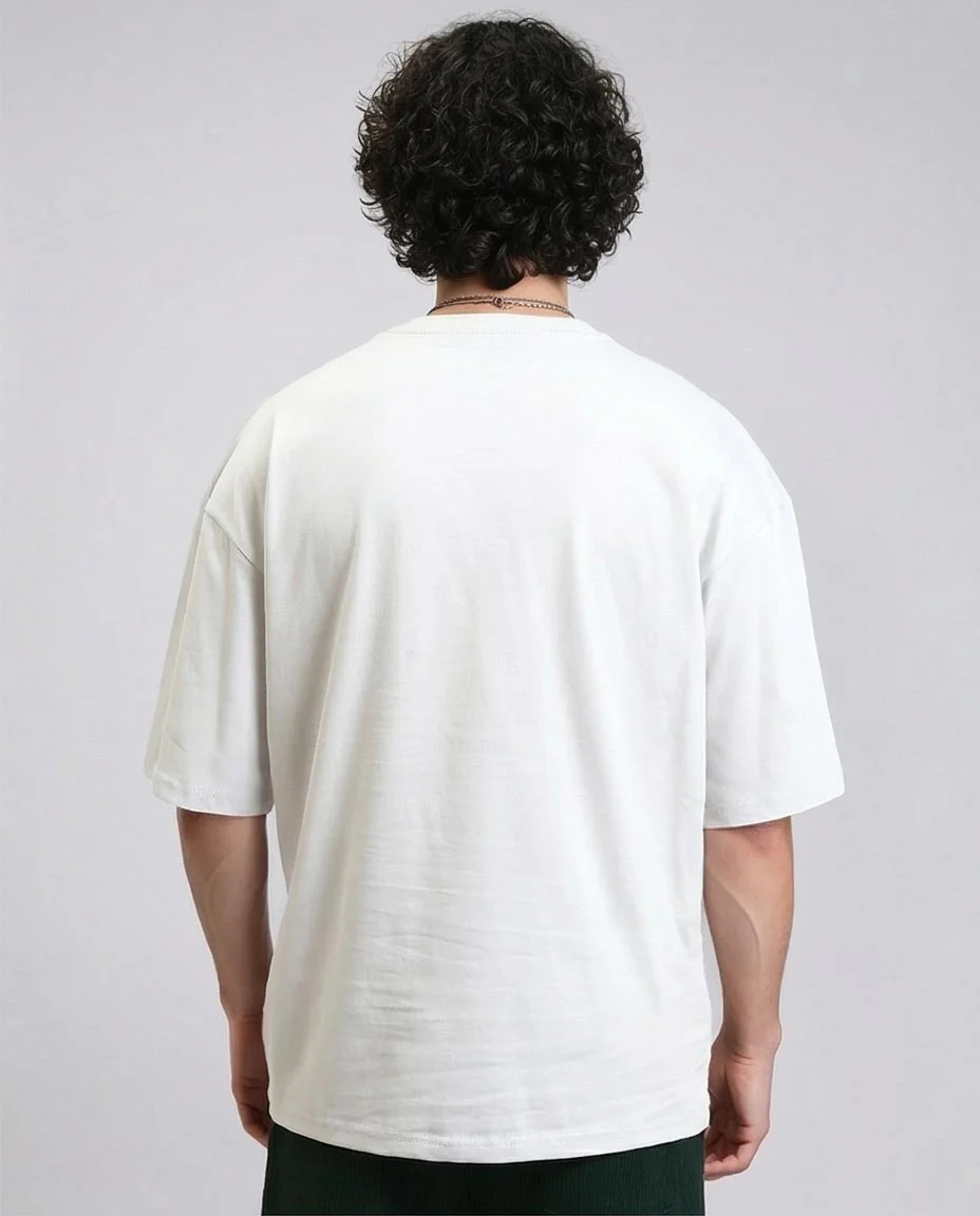 Ravin Men’s Oversized Heavyweight Cotton T-Shirt – Off White - R215866 - Image 2