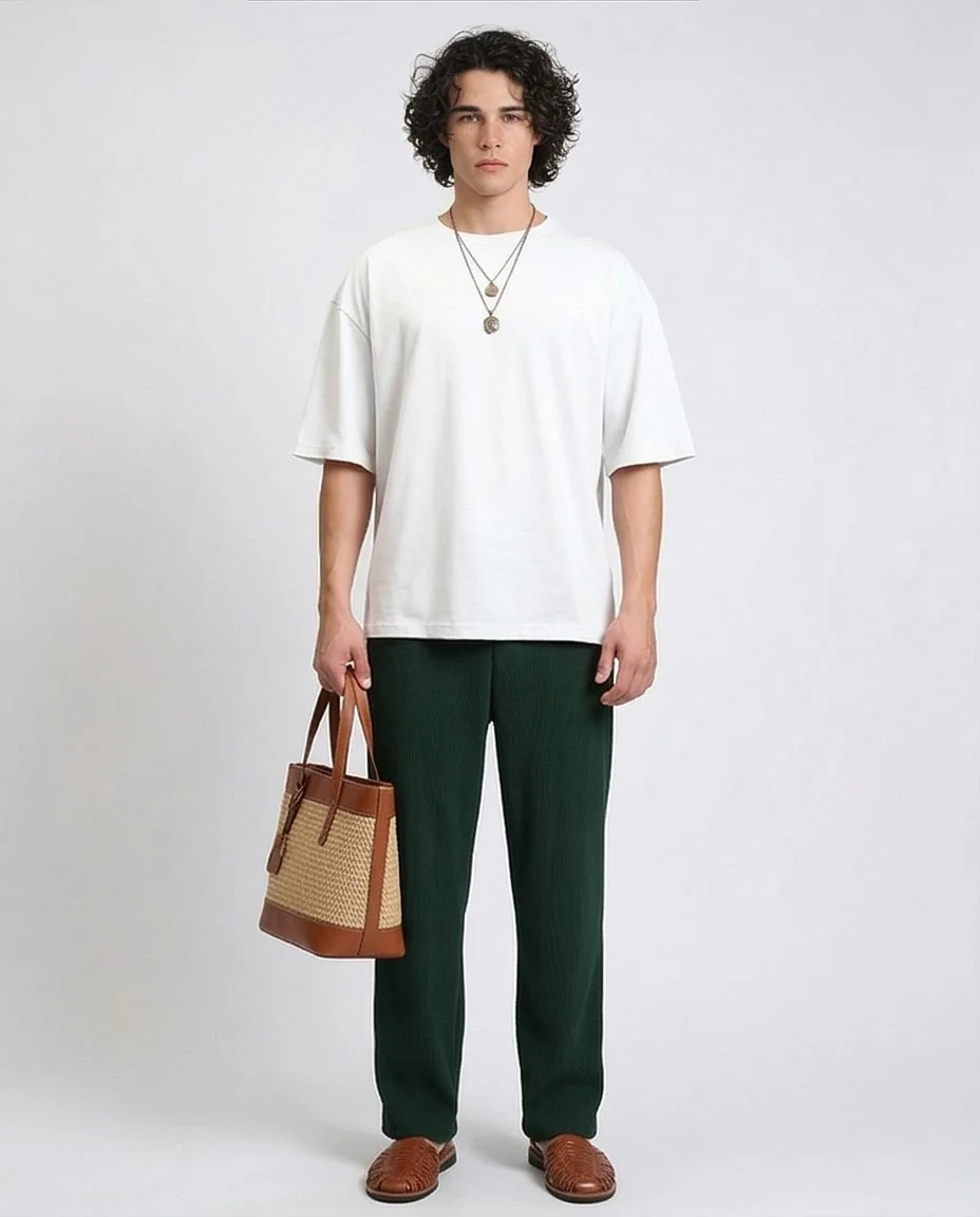 Ravin Men’s Oversized Heavyweight Cotton T-Shirt – Off White - R215866 - Image 4