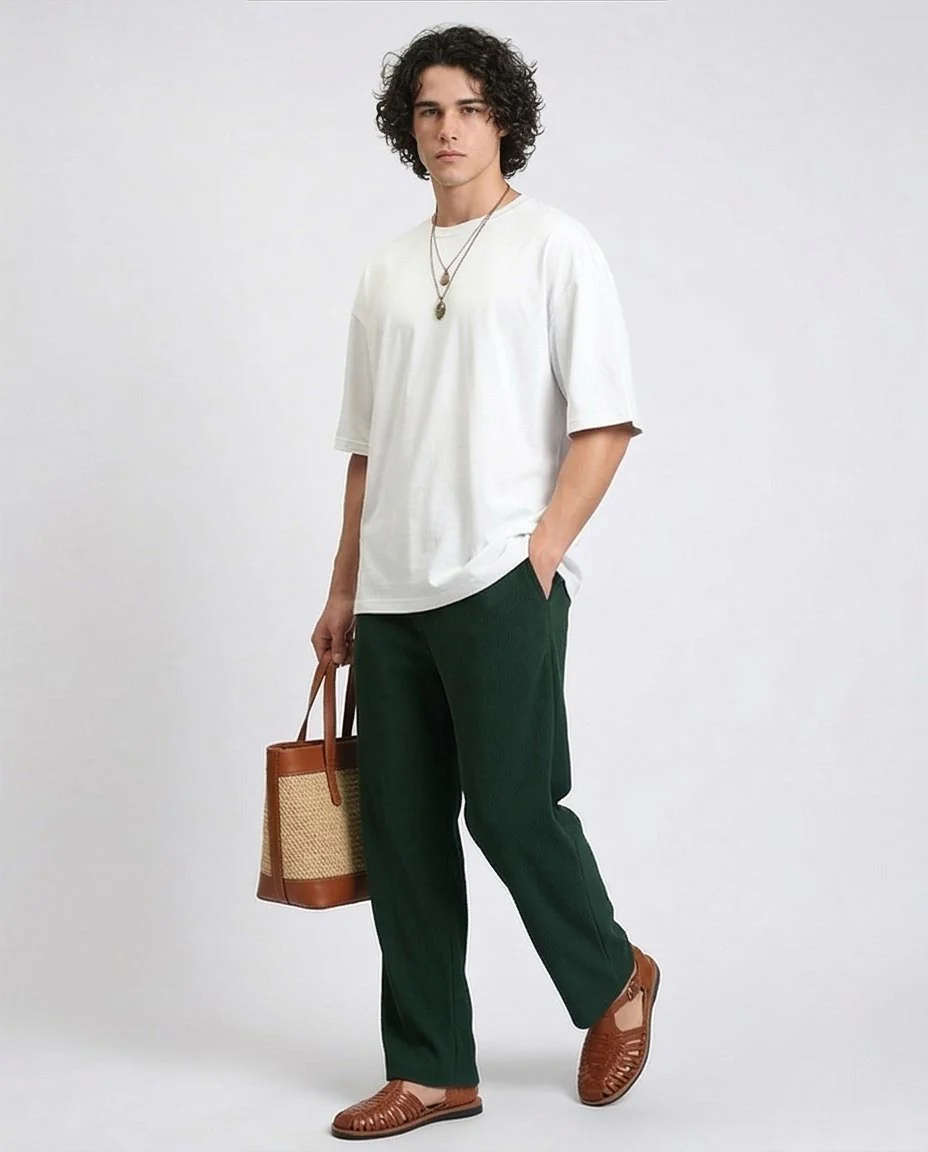 Ravin Men’s Oversized Heavyweight Cotton T-Shirt – Off White - R215866 - Image 5