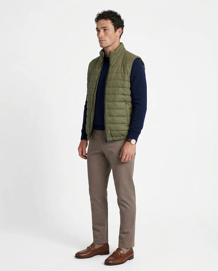 Ravin Men’s Quilted Zip-Up Gilet – Olive - R215934 - Image 4