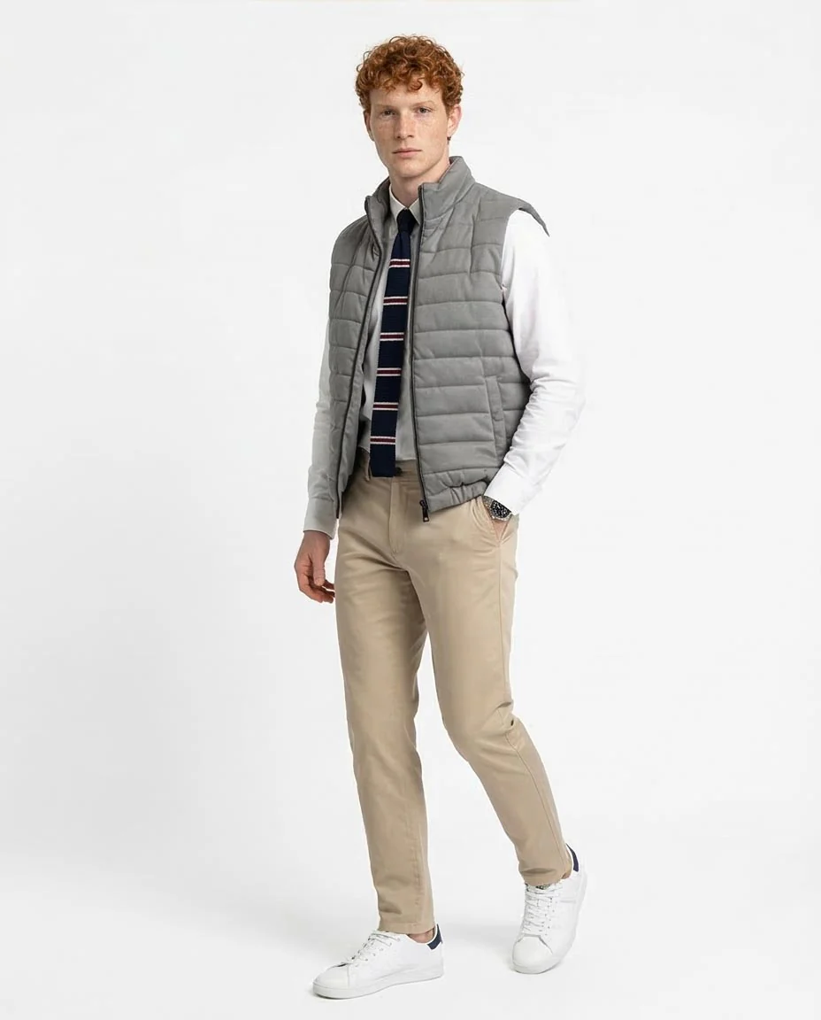 Ravin Men's Quilted Performance Puffer Vest – Slate Grey - R215935 - Image 4