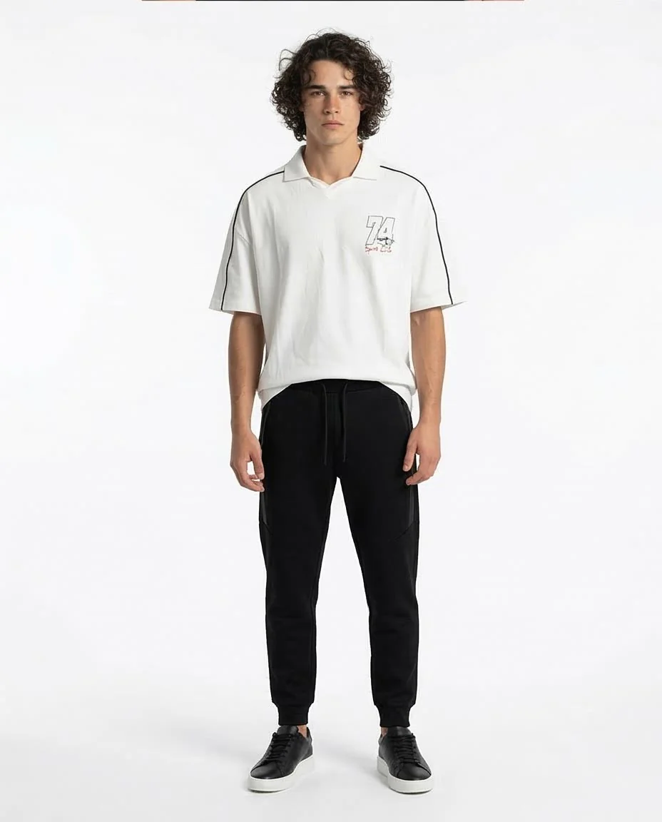 Ravin Oversized Off-White Piquet Graphic Polo – SS26 Collection - Off White - R215954 - Image 3
