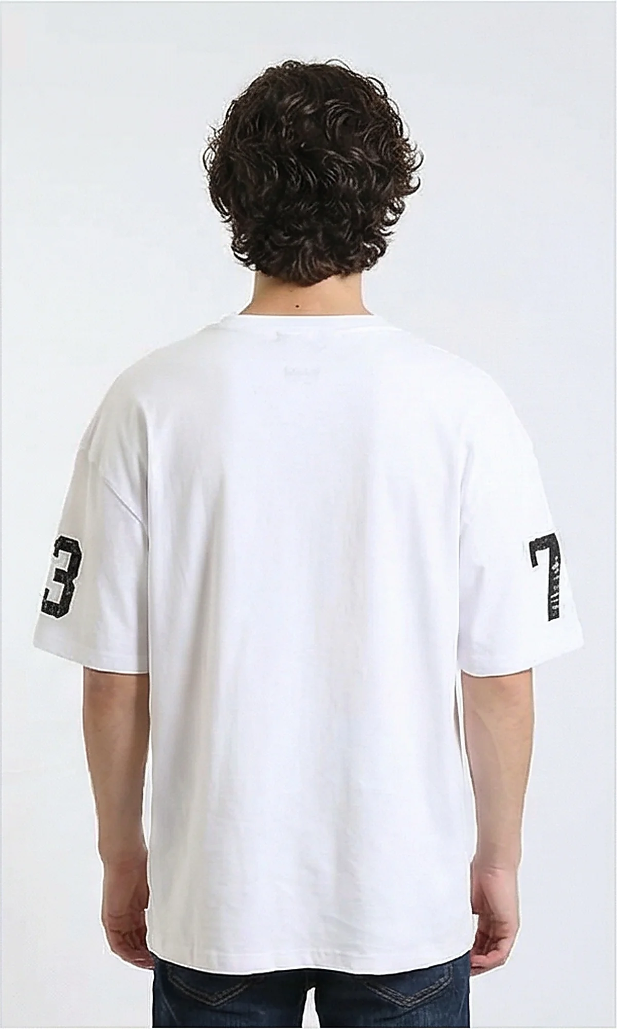 R215965 - Crew Neck Relaxed Fit Printed Tee - White - Image 2