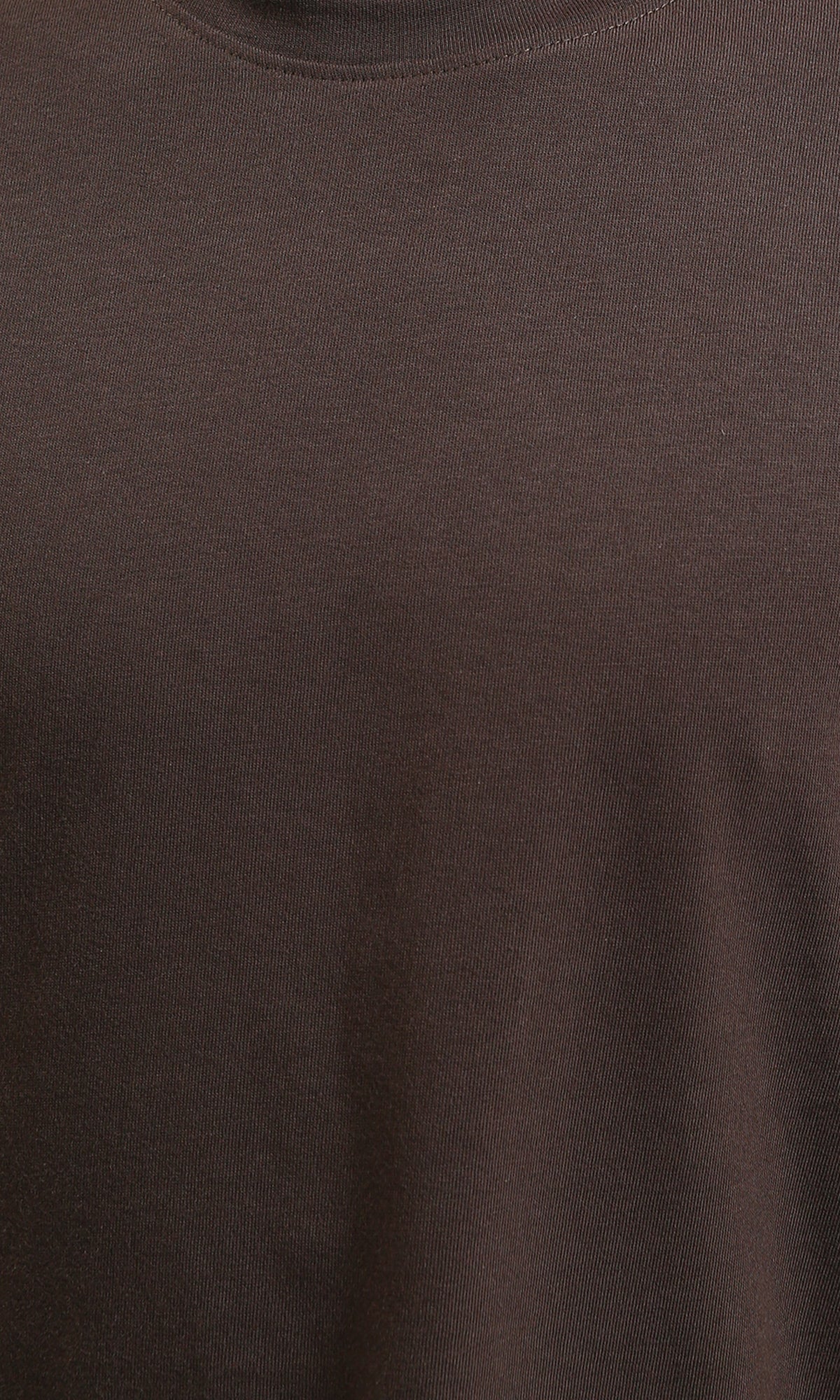 R216106 - Solid Crew Neck Relaxed Fit Tee - Burnt Brown - Image 3