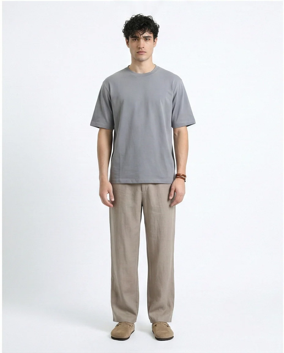 R216115 - Slip On Elbow Sleeves Comfy Tee - Medium Grey - Image 3