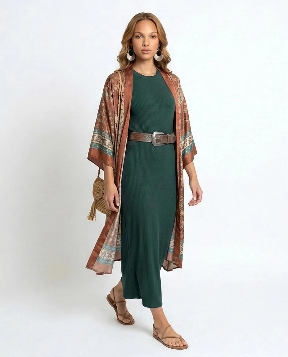 RAVIN Women’s Sleeveless Ribbed Maxi Dress – Forest Green -R216161 - Image 4