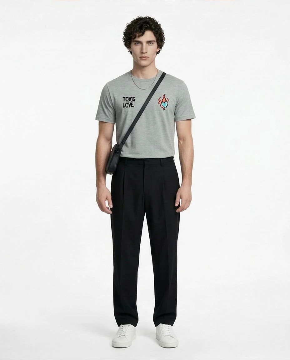 Ravin Men’s "Toxic Love" Graphic T-Shirt – Heather Grey - R216568 - Image 3