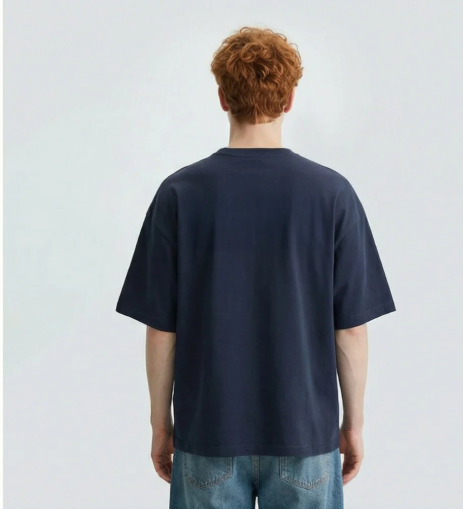 Ravin Men's "ALONE" Boxy Fit Heavyweight Graphic T-Shirt - Navy - R216576 - Image 2